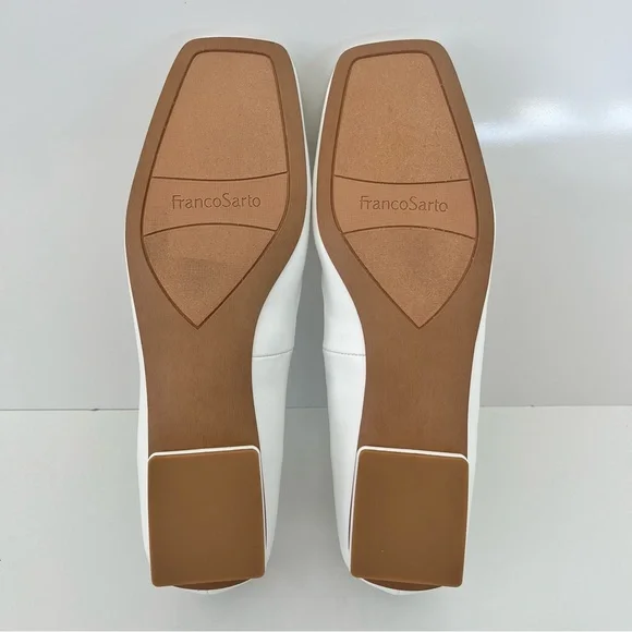 Franco Sarto White and Tan Flats with Bow Detail - Picture 12 of 12